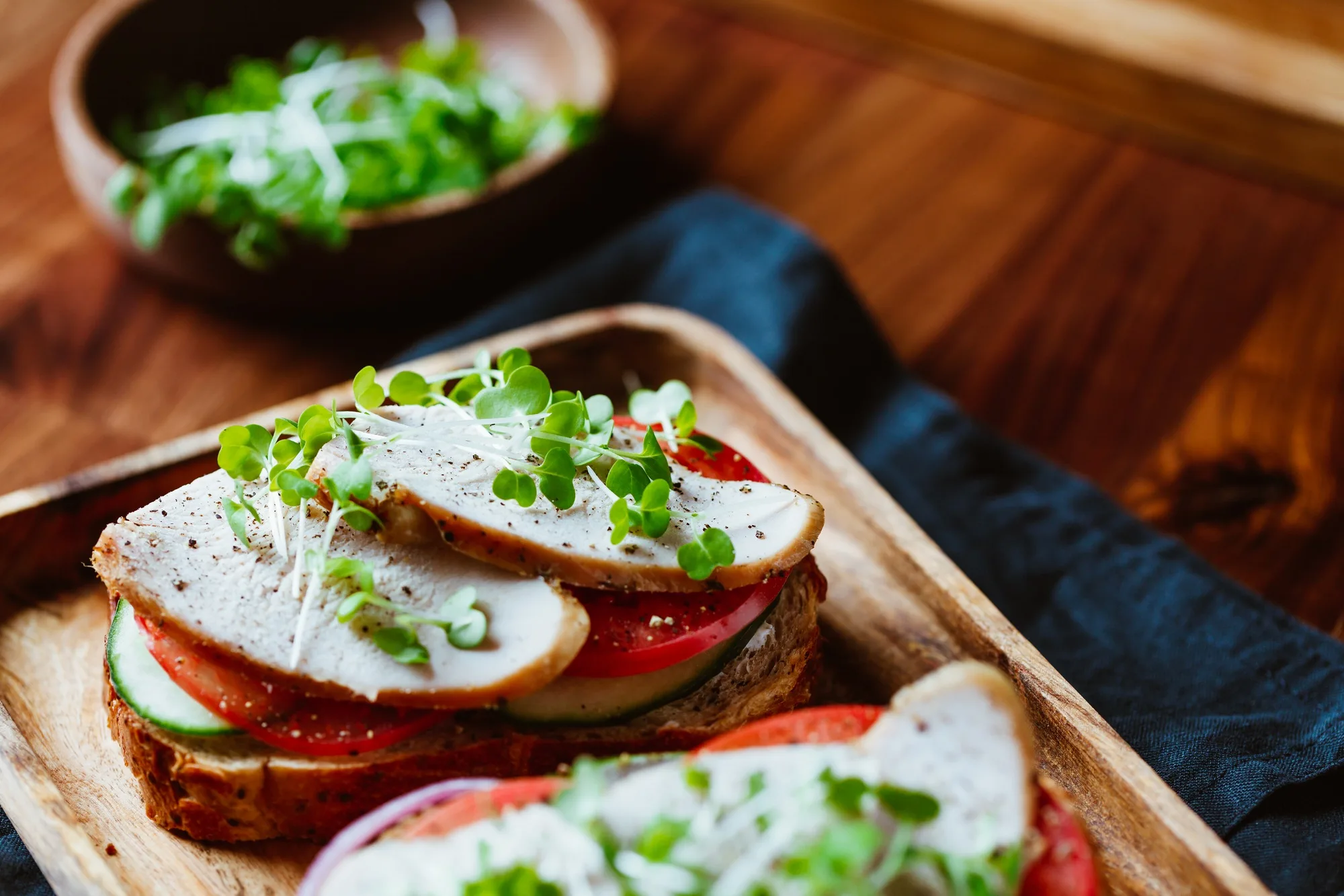 Sandwiches with turkey meat